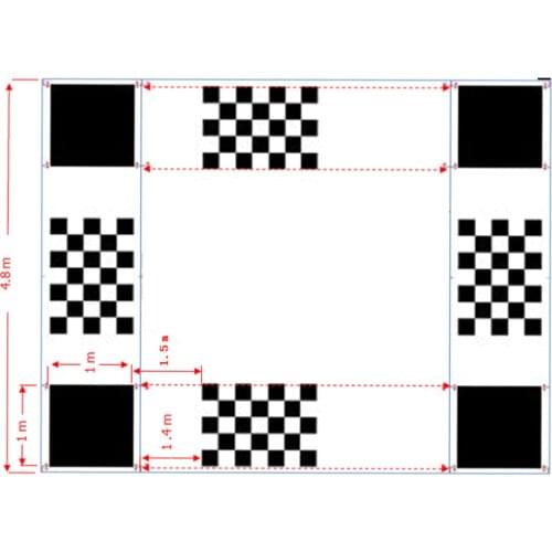 AHD 360 Degree Car Camera System Calibration Cloth For 3D Car Bird Eye Around View 4 Way Camera System