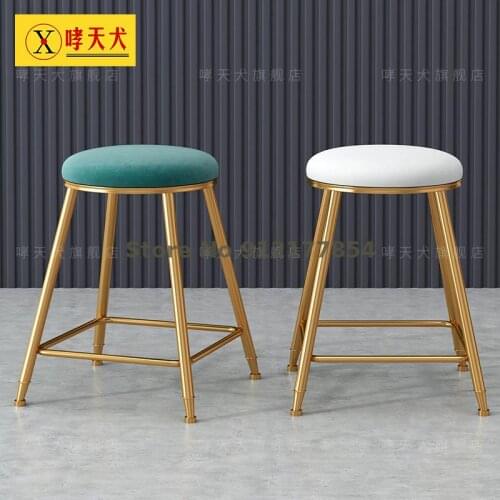 Nordic low stool net red dining chair household simple makeup stool restaurant milk tea shop round stool stackable dining stool