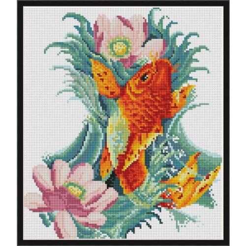 Everlasting Love Carp And Flowers Chinese 5d Diamond Painting Full Square Christmas Decorations For Home Wedding Decoration Gift