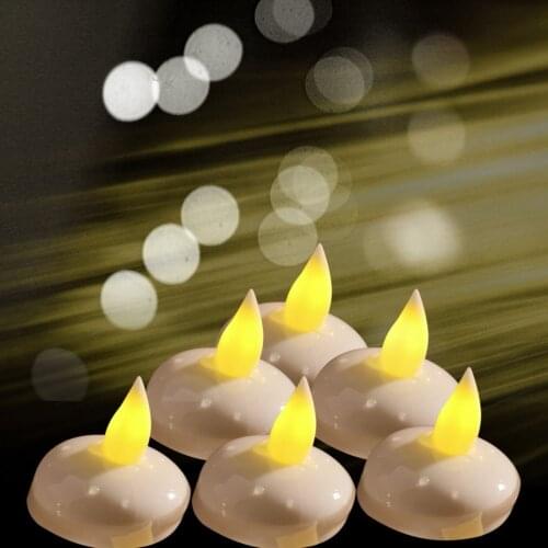 60pcs Water Activated Waterproof Led Candle For Wedding Color velas flutuantes bougie flottante yellow Flameless velas flotantes
