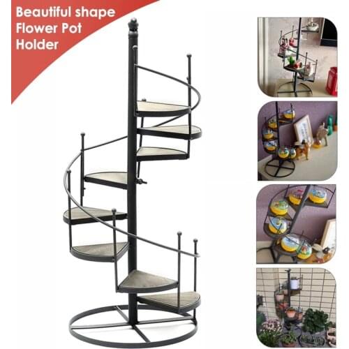 VOGVIGO Spiral Plant Stand Iron Flower Pot Holder Shelf Rack Display Garden Decor