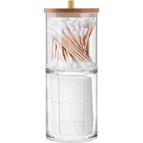 Cosmetic Storage Box Transparent Convenient Simple Makeup Cotton Pad Swabs Organizer Storage Box for Home