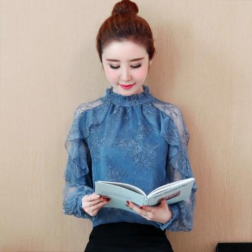 Women Blouse Lace Womens Spring Autumn Chiffon Shirt Top Spring Blouse Shirts Ropa De Mujer