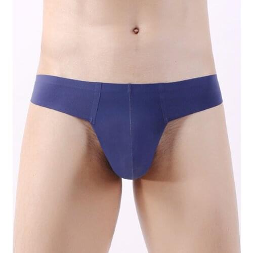 Sexy Men Thong G-string Ice Silk Underwear Jockstrap Slip Homme Gay Panties Cueca Lingerie T-back Thongs Bikini Tanga Plus Size