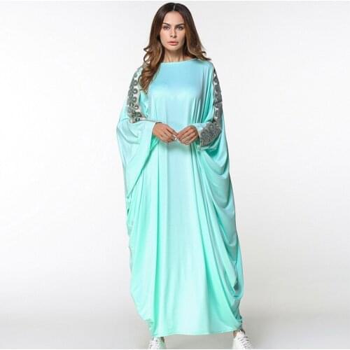Plus size Middle East Women Abaya Muslim dress Batwing Sleeve Kaftan Islamic arabic Turkish Maxi dresses Fashion Oversize Maxi