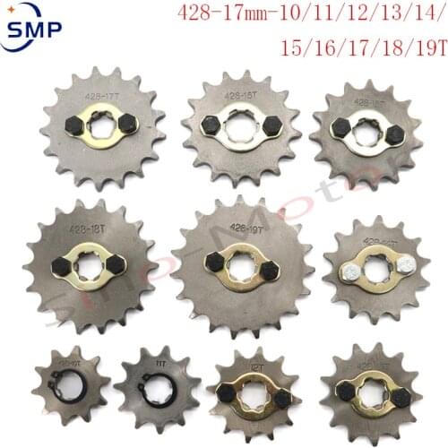 Motorcycle parts Sprocket 428 10T 11T 12T 13T 14T 15T 16T 17T 18T 19T 17mm 20mm Gear for Dirt Pit Bike ATV Quad Go Kart Buggy