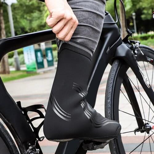 1 Pair Bicycle Shoe Covers Winter Warm Thermal Neoprene Cycling Overshoes Reflective Bike Booties Toe Overshoes