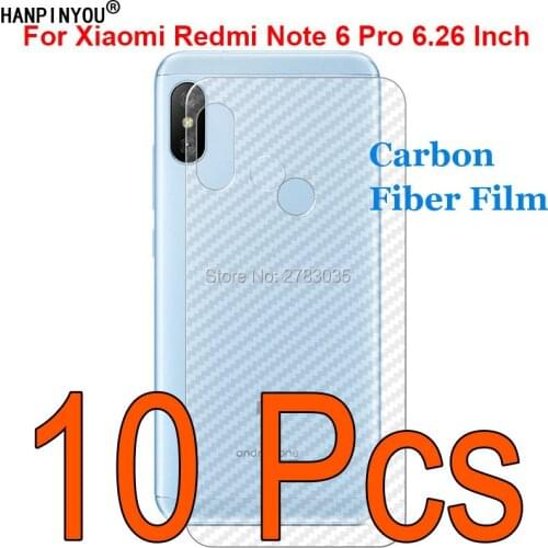 10 Pcs/Lot For Xiaomi Redmi Note 6 Pro 6pro 6.26" Anti-fingerprint Transparent Carbon Fiber Back Film Screen Protector