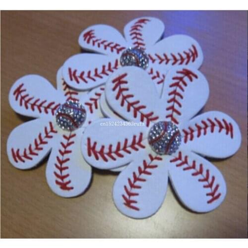 200pcs Softball Hairbows Flip Flop Hair Clip Baseball Hair Bows Summer Christmas Gifts for KidsLeather Flower Accessories
