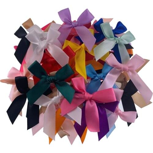 30/50/100PCS Mixing Ribbon Bows Polyester Satin Ribbons Christmas Bows Flower For Packing Craft DIY Accessories 60*60mm