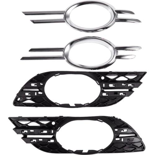 4Pcs Front Bumper Fog Light Chrome Grill Trim Cover Left Right for Mercedes-Benz 2007 2008 2009 W211 E320 E350 E550 E63 Amg