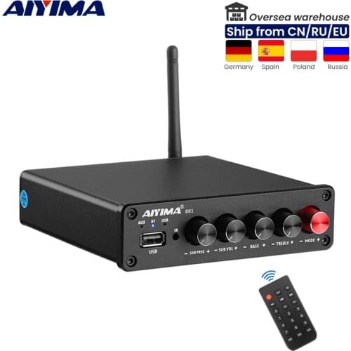 AIYIMA B01 Bluetooth 5.0 Subwoofer Digital Power Amplifier 50Wx2+100W TPA3116 Stereo 2.1 Sound Speaker Amplifier Audio USB Amp