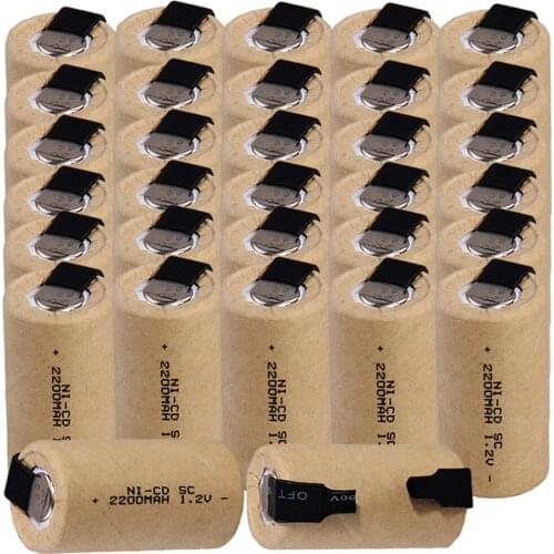 Lowest price 32 piece SC battery 1.2v batteries rechargeable 2200mAh nicd battery for power tools akkumulator