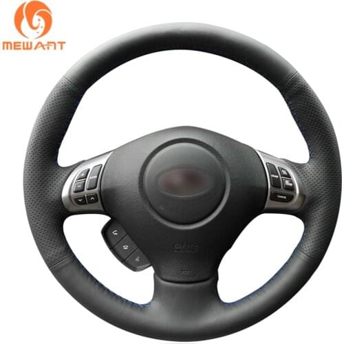 MEWANT Black Artificial Leather Steering Wheel Cover for Subaru Forester 2008-2012 Impreza 2008-2011 Legacy 2008-2010 Exiga 2009