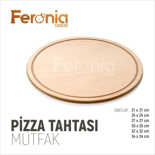 Wood Pizza Board/Pizza plate. Sizes: 21x21cm, 24x24cm, 27x27cm, 30x30cm, 32x32cm and 34x34 cm. Each size increase + 1 dollar