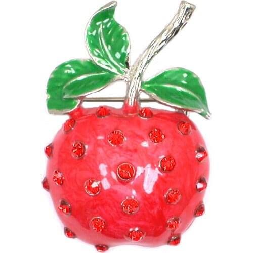 Enamel Apple-pin Brooches for Women Cute Fashion Jewelry Brooch Pins Accessories Kids Gift