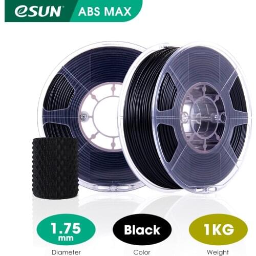 ESUN ABS Max Filament 1.75mm 3D Printer Filament Accuracy +/- 0.05mm 1KG (2.2 LBS) Spool 3D Printing Materials for 3D Printers