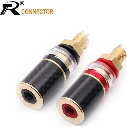 HIFI Gold Plated Female Banana Jack Connector Banana Plug Socket Speaker BINDING POST 2PCS