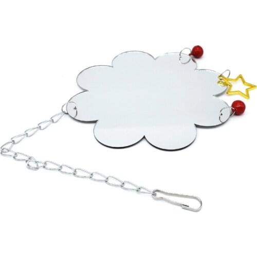 Chicken Toys for Hens Chicken Mirror Toy with Bells Star Pendant for Chicks Roosters Birds Suspensible Chicken Coop Toy
