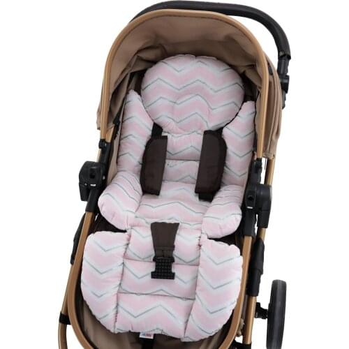 Jaju Baby Handmade, Double Sided , Pink Color Zigzag Fabric Baby Stroller Cushion