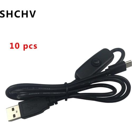 10 Pcs Raspberry Pi 3 USB to DC Cable Power Cable with ON/OFF Switch Button for AC Power Supply for Raspberry Pi 3 Model B Zero