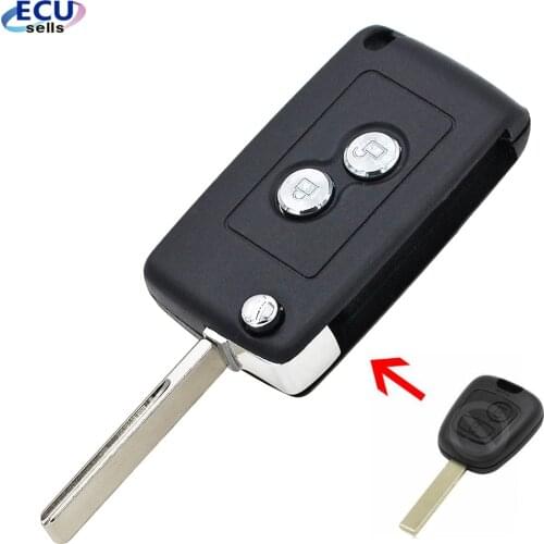 Modified 2 Buttons Folding Key Remote Case Cover Housing Fob For For Peugeot 307 107 207 HU83 Blade
