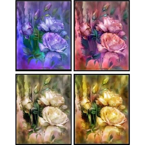Embroidery Counted Cross Stitch Kits Needlework - Crafts 14 ct DMC DIY Arts Handmade Decor - Raindrops Roses Collection