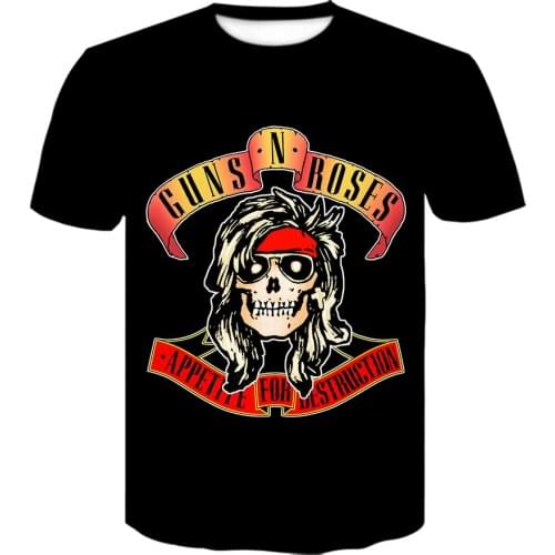 2021 New Fashion Rock Guns N Roses Band T-Shirts Men Clothing Black high quality Tops 3D Printing Sweatshirts t shirt Size S-6XL