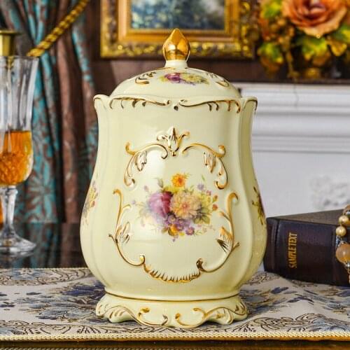 Chaozhou creative irregular ceramic honey cereals kungfu tea European storage sealed tank