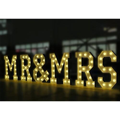 Marquee Led Sign MR&MRS 3D Metal Marquee Letter Light Up Marquee Sign