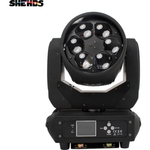 SHEHDS Led Beam Zoom Wash 6x40W RGBW 4in1 New Six Big Bee Eye Moving Head Effect Light Party/Bar/DJ/Stage Lighting