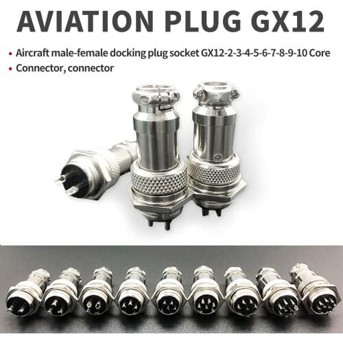Male and female 12 mm M12 1 set of 7/16" GX12 2 3 4 5 6 7-pin terminal block circular aviation connector socket plug DF12 M12