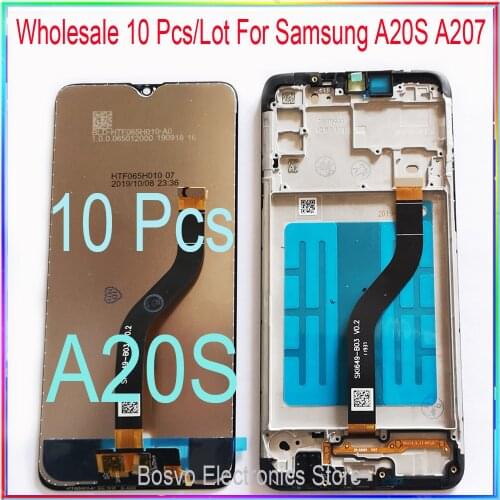 Wholesale 10 pcs a lot for Samsung A20S LCD screen display A207 A207F A207F/DS A207FN A207U A207W with touch with frame assembly