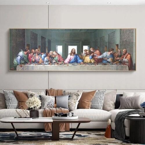 Da Vinci Famous Copy "The Last Supper" Modern Painting Canvas Print Wall Art Prints Posters Mural Decoration Cuadros Pictures