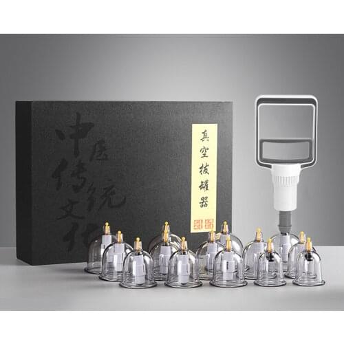 1 Set Professional Suction Cup Therapy Suction Scraping Massager Apparatus Device Cupping Massage Guasha Cupping Tank (12 Cup)
