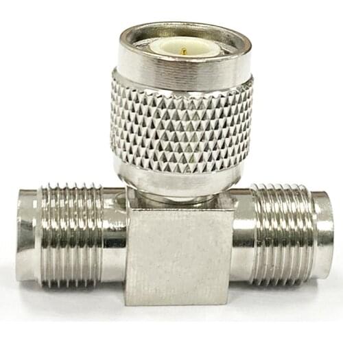 1pc NEW TNC Male Plug to 2*TNC female jack T Type splitter RF Coax Adapter convertor straight Nickelplated wholesale
