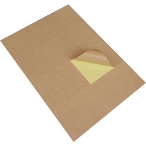 10.5*7.425cm 200Pcs/ Lot Brown Self-Adhesive Kraft Paper Sticker In A4 Sheet Print Copy Label Event For Laser Inkjet Printer