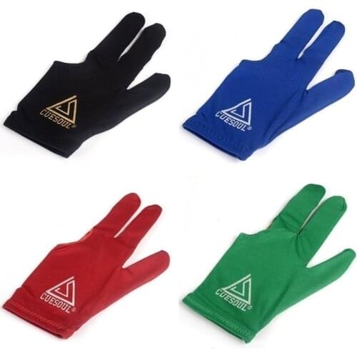 2PCS 3 Finger Billiards Snooker Gloves Pool Cue Gloves Left Hand 4 Colors