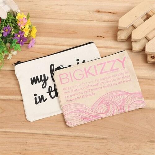 300pcs/lot blank canvas zipper Pencil cases pen pouches cotton cosmetic Bags makeup bags Mobile phone clutch bag custom logo