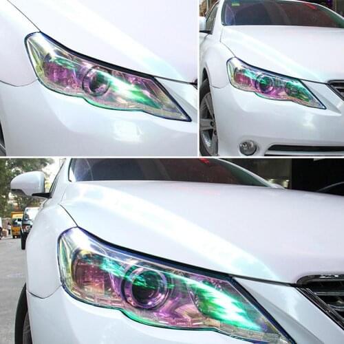 30x60cm Car Smoke Fog Light Headlight Taillight Sheet Colorful Discoloration Sticker Waterproof Car Headlight Cover Car Styling