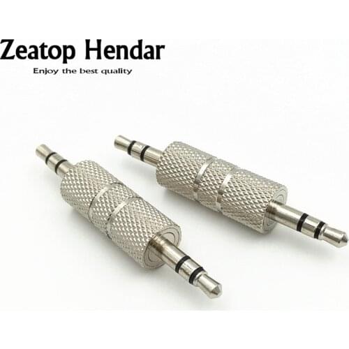 5Pcs 3.5mm Stereo Male to Male Audio Headphone Adapter Jack Coupler Straight Connector Sliver