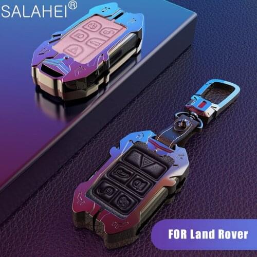 Zinc Alloy + Leather Car Key Case Cover for Land Rover Discovery 4 Sport Freelander Car Key Shell Smart Remote Accessories