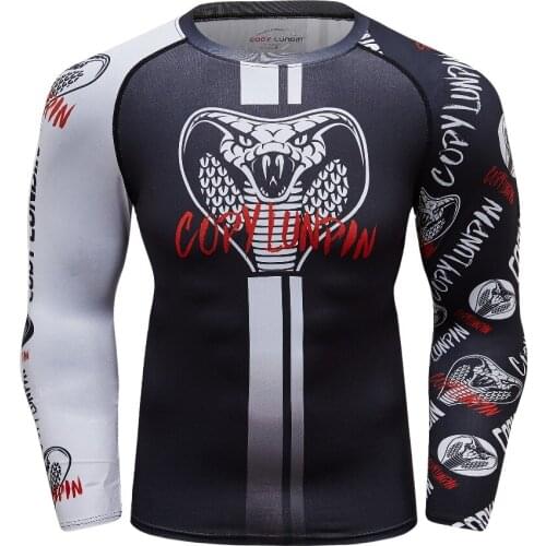 Fashion Snake 3D Printed T-shirt Men Fitness GYM Compression Shirt MMA Male Brand Clothing Costume Tops Bodybuilding T-Shirts