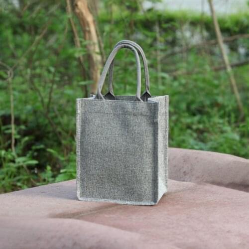 Jute Burlap Tote Large Reusable Grocery Bags with Handles Women Shopping Bag Beach Organizer M68C