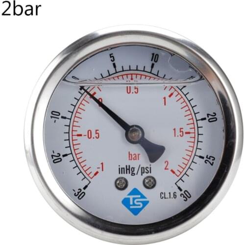 Compound Pressure Vacuum Gauge Glycerine Filled 68mm -1~0/1/2 Bar 1/4 BSP Back