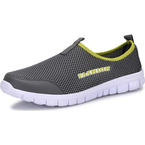 Fashion Summer Shoes Men Casual Air Mesh Shoes Lightweight Breathable Slip-On Flats Chaussure Homme Large Sizes 38-46 Wholesale