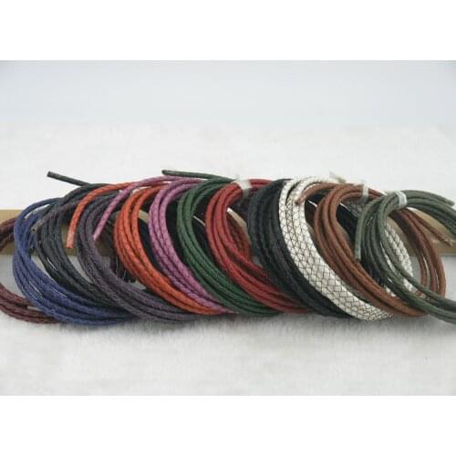 15 Colors Available--10Yds 4.0mm Round Bolo Braided Real Leather Cord For Jewelry Beading Craft--LCB40
