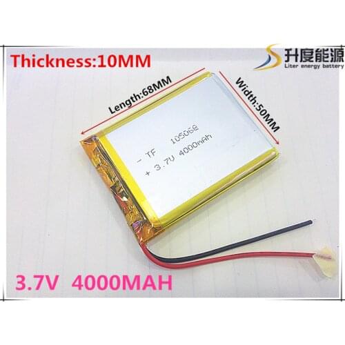 Li-po 1PCS 105068 3.7V 4000mah Lithium polymer Battery With Protection Board For MP3 MP4 MP5 GPS Glass Digital Product