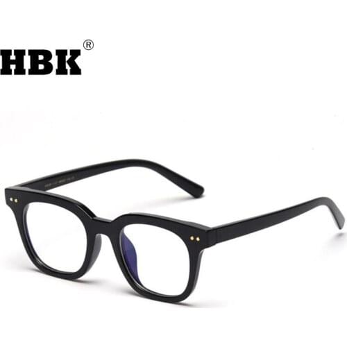 HBK Anti Blue Light Square Glasses Frame For Women Men New Vintage Black Leopard Frame Computer Eyewear Gaming Goggles UV400