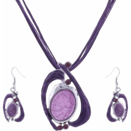 African Wedding Jewelry Sets Lucite Beads Natural Stone Multilayer Chain Pendant Enamel Turkish Jewelry Set for Women